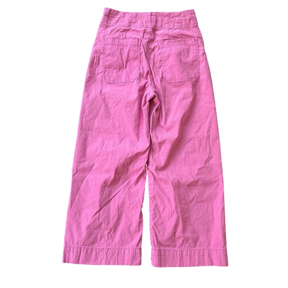 Maeve Colette Pink Heart Pocket Crop Ankle High Waisted Wide-Leg Pants Size 29P - Picture 3 of 12